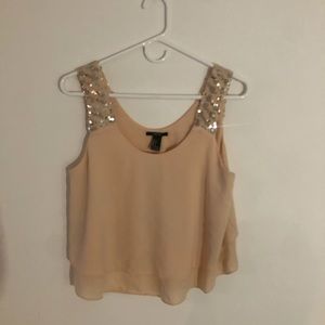 Sequins shoulder blouse